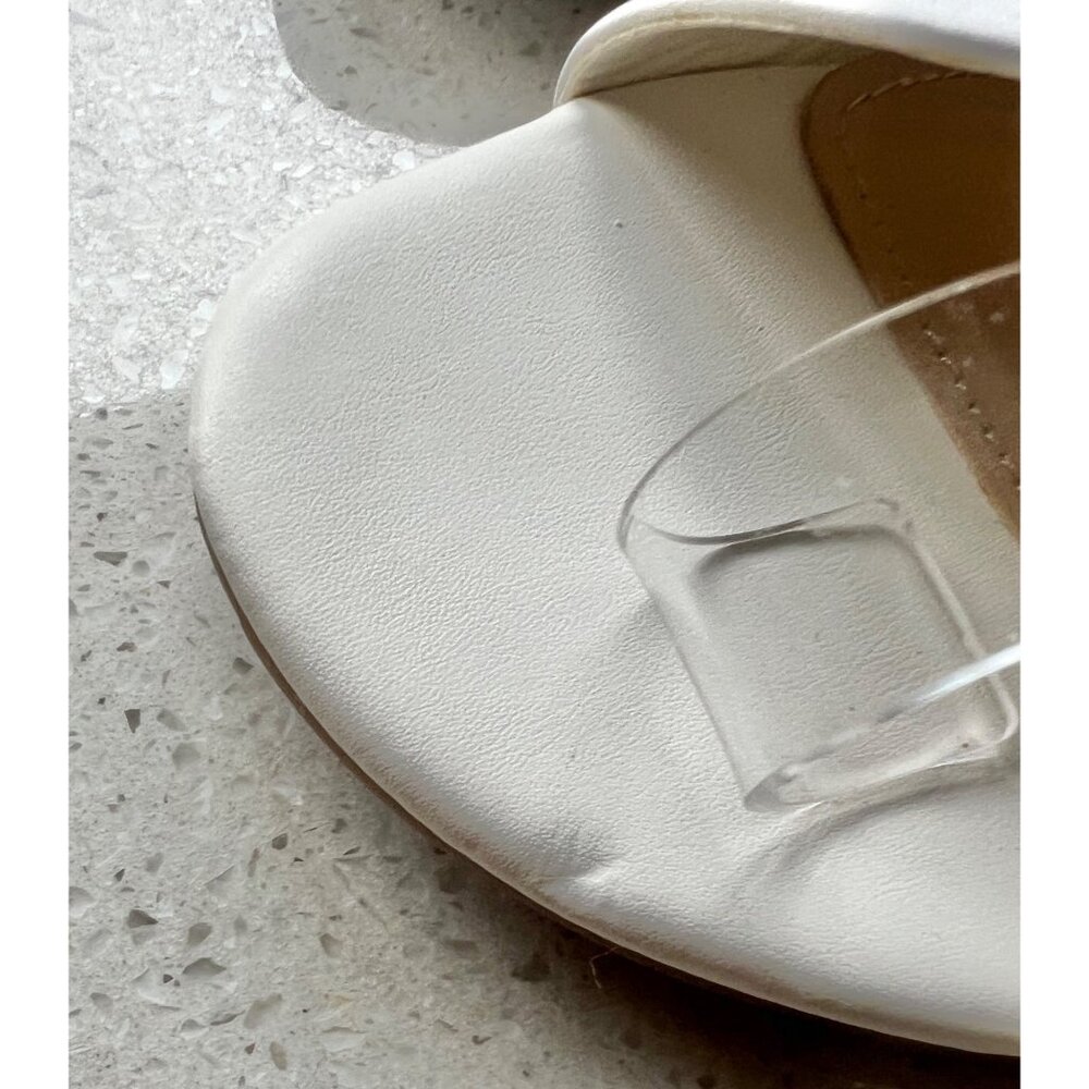 Guess Womens White Leather Crisscross Slide Sandals Size 9.5 M Open Toe Shoes - Picture 11 of 12
